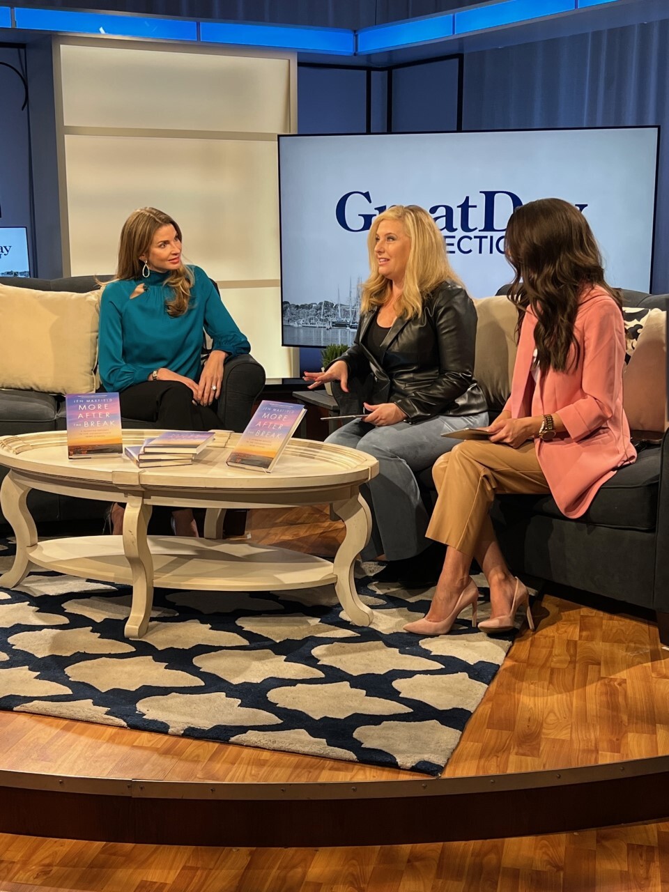 Jen on set at Great Day Connecticut